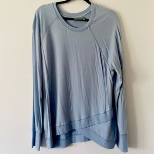 Light blue Athleta criss cross sweatshirt